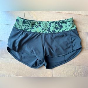 Lululemon Running Short - Black with Flower Accent Waistband